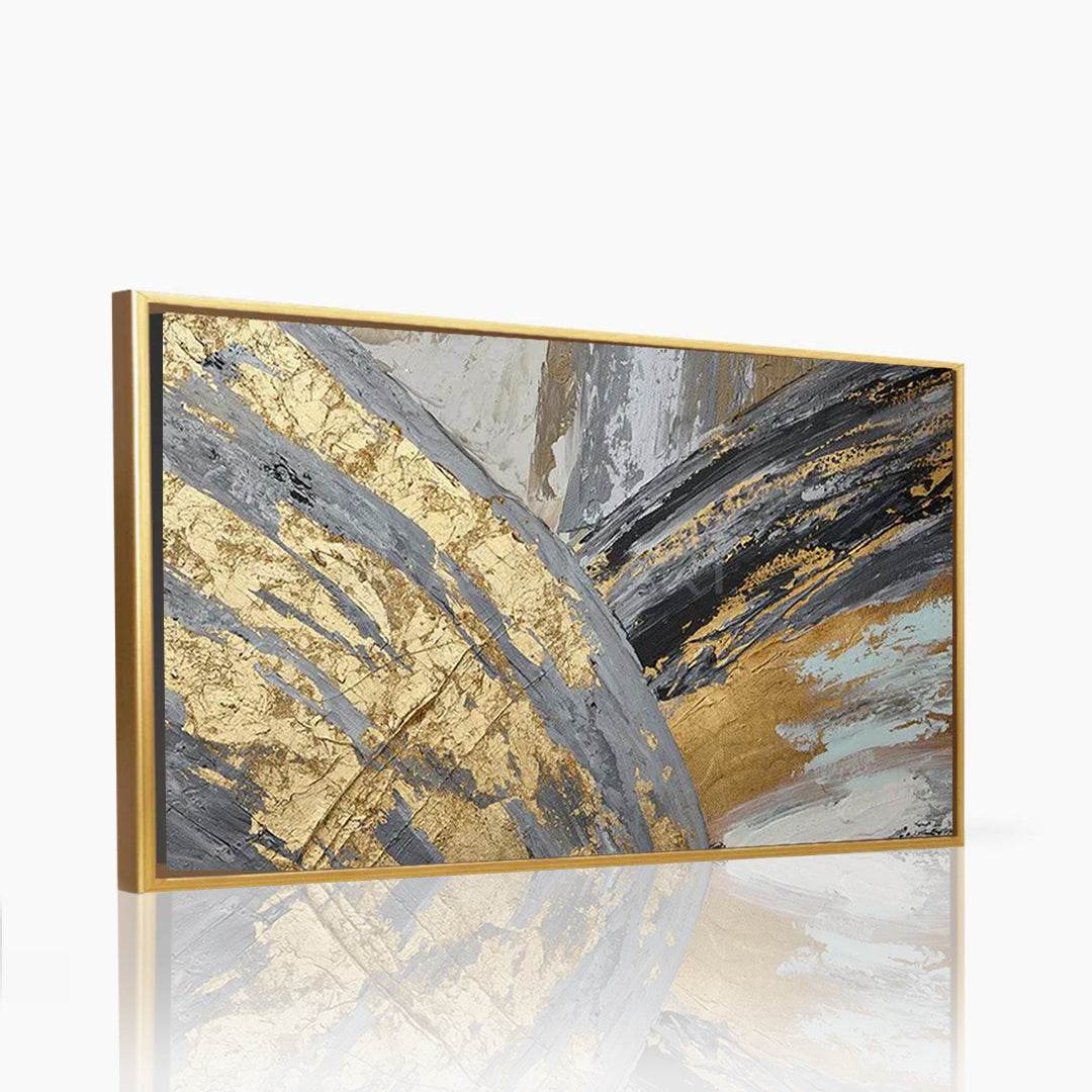 Tableau luxe Éclipse Dorée - Cadre américain - Planet House