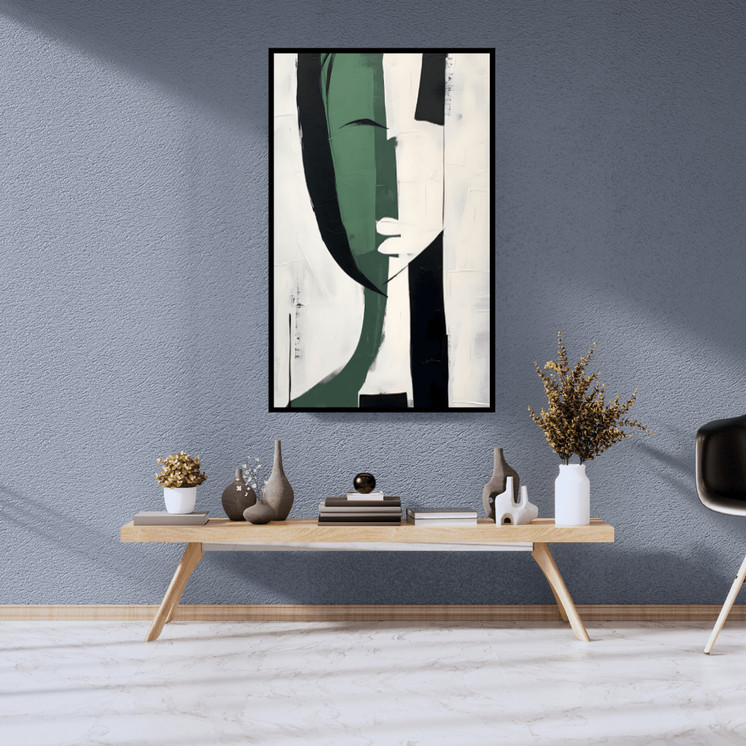 Portrait abstrait noire et vert #pl1 - Planet House