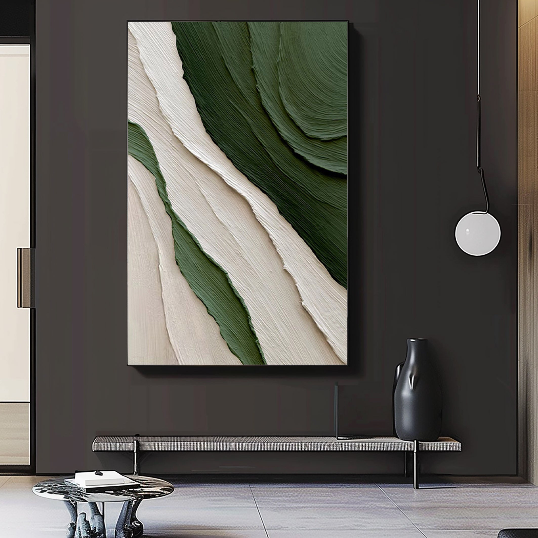 vagues vertes Abstrait verticale #pl52