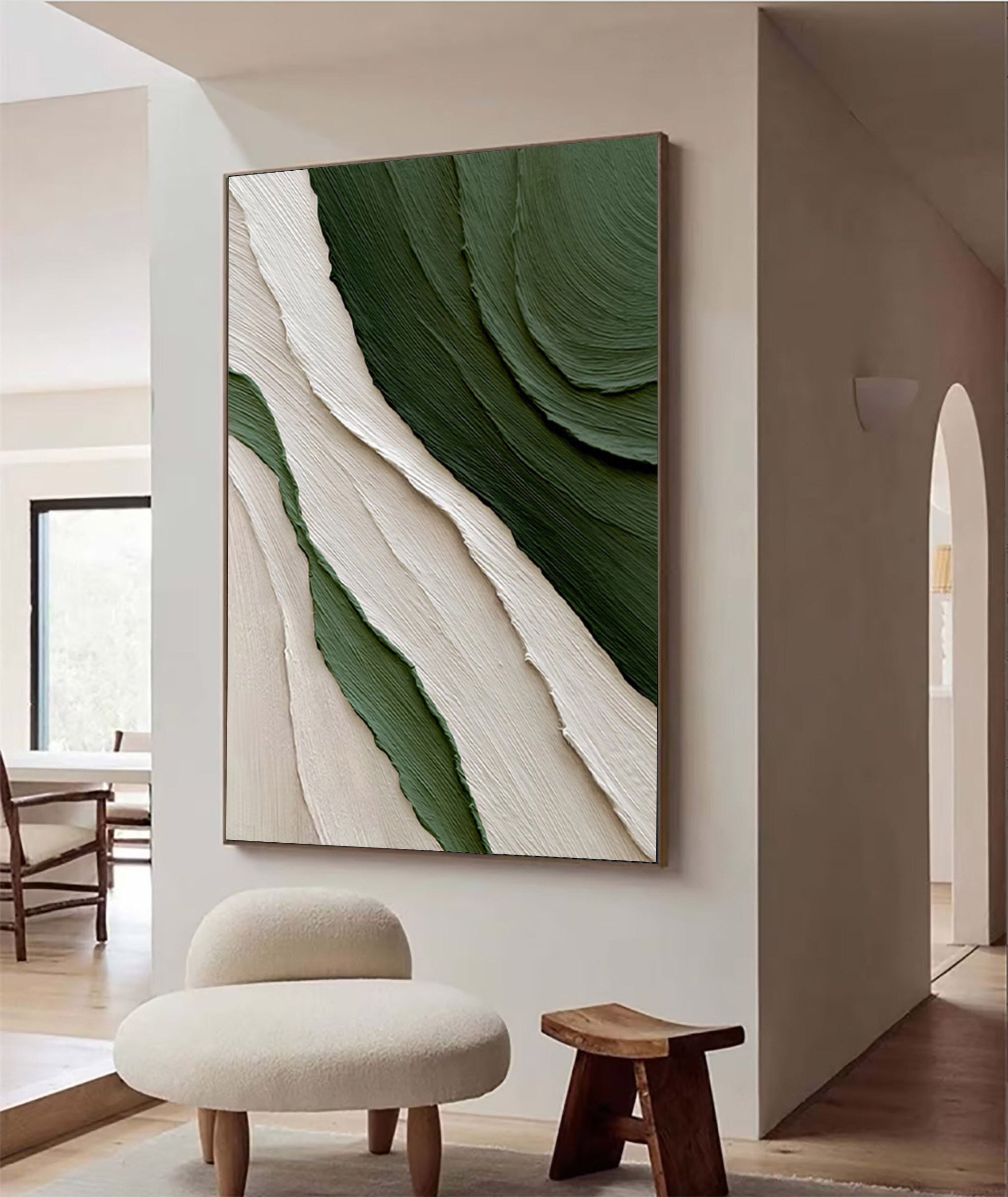 vagues vertes Abstrait verticale #pl52