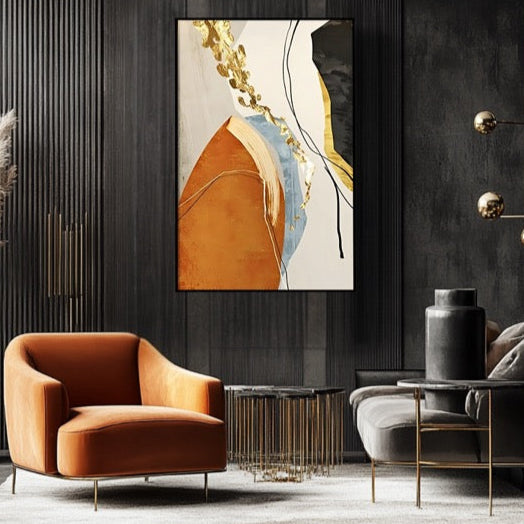 Art abstrait orange minimaliste #pl48