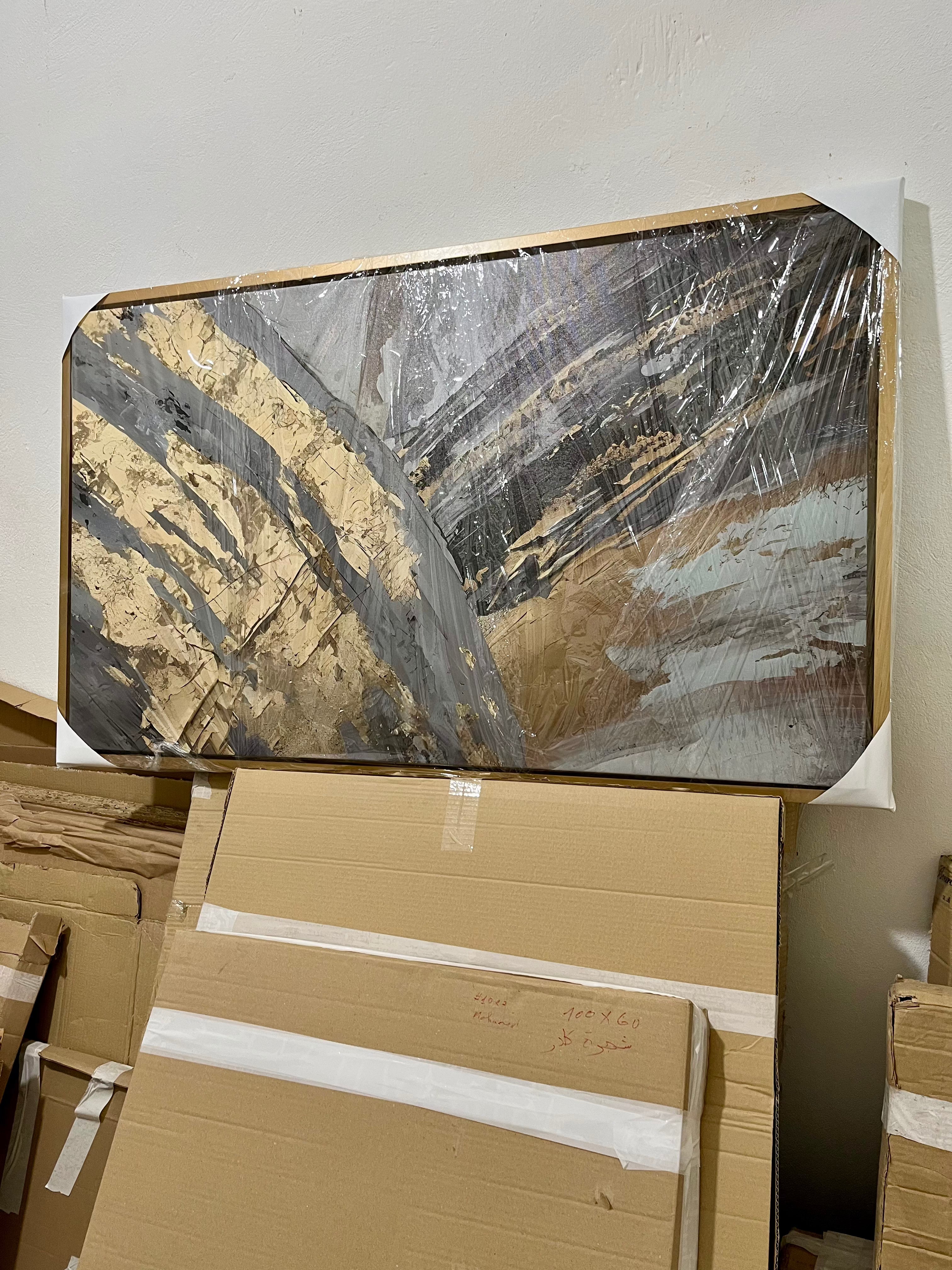 Tableau luxe Éclipse Dorée - Cadre américain