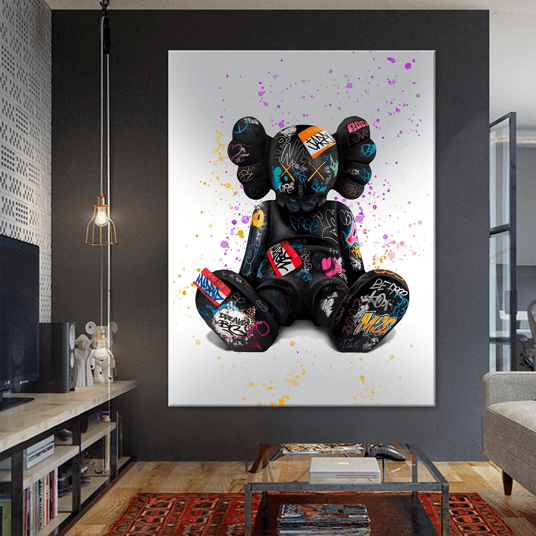 Kaws sitting graffiti - Planet House
