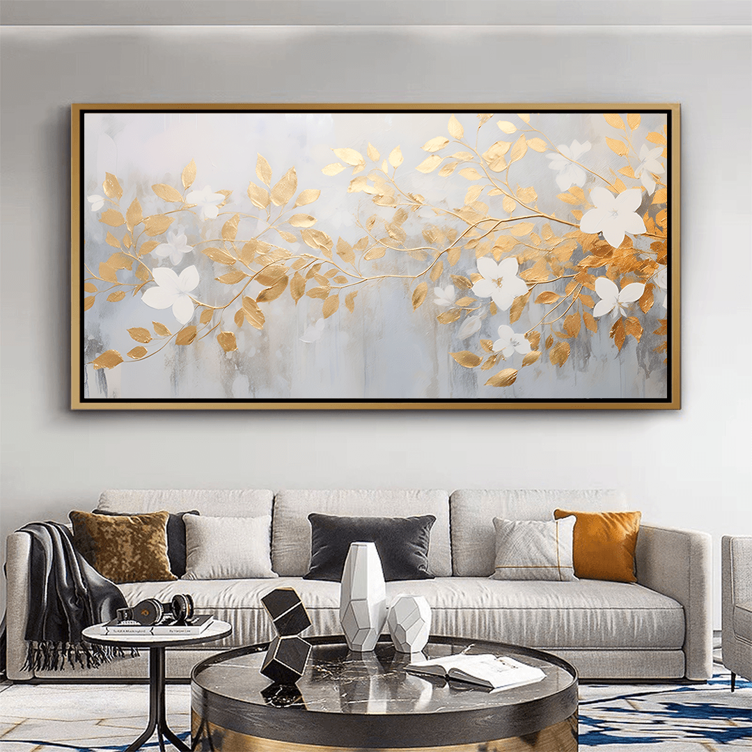 Luxe orange and sliver flower - Cadre américain - Planet House