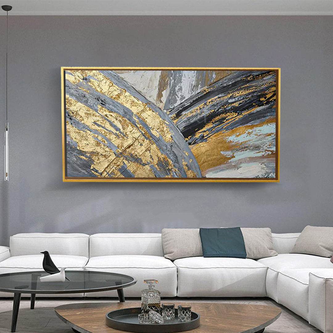 Tableau luxe Éclipse Dorée - Cadre américain - Planet House