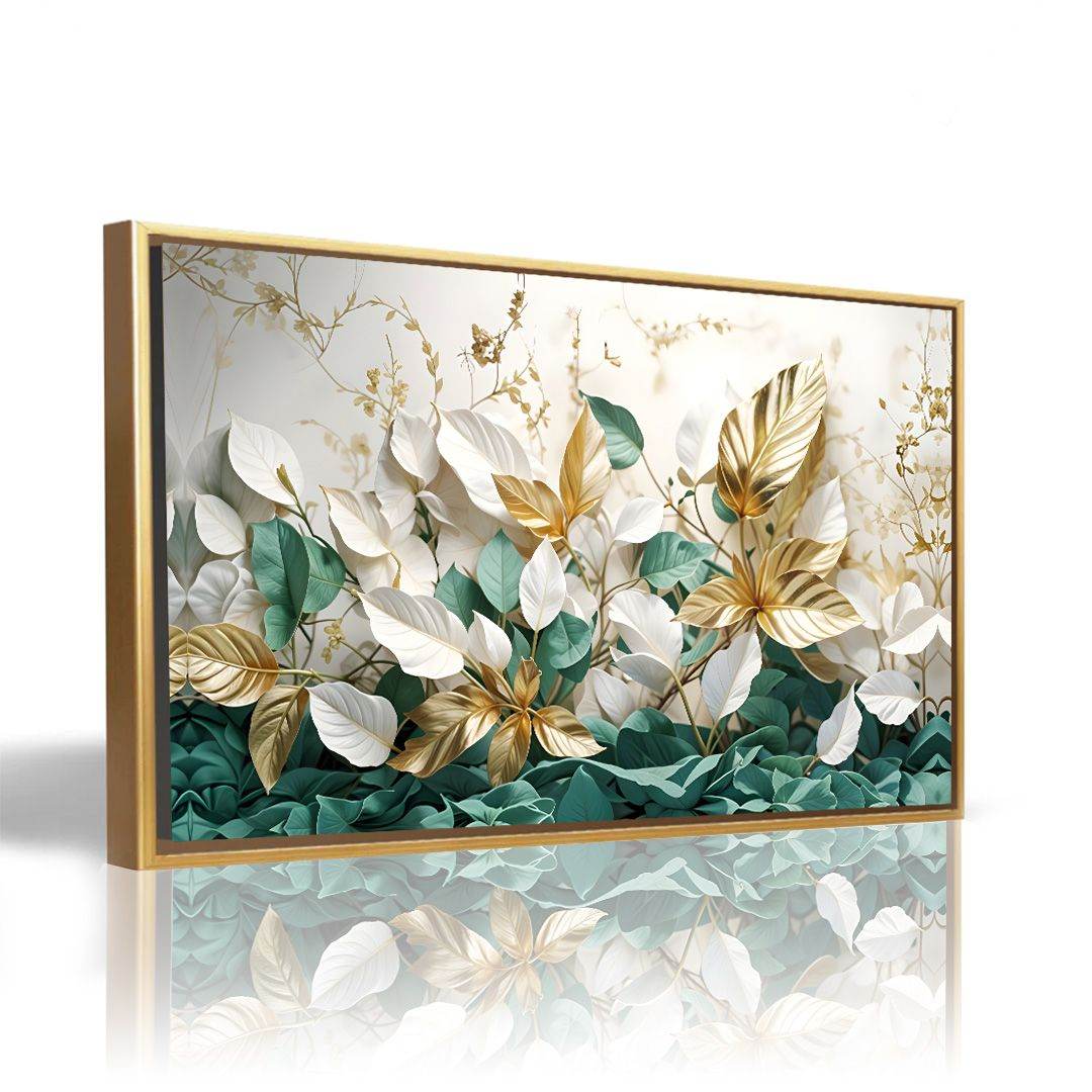 Luxe fleur verte et dorée - Cadre américain - Planet House