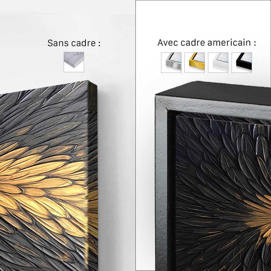 Black gold plumes- Cadre américain - Planet House