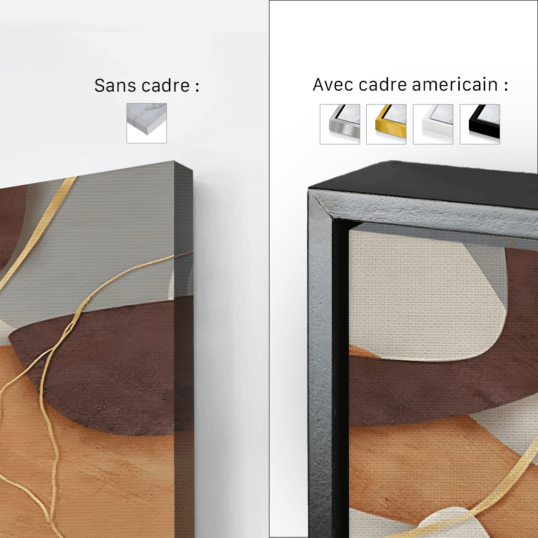 Ensemble de 3 tableaux abstraits - Planet House