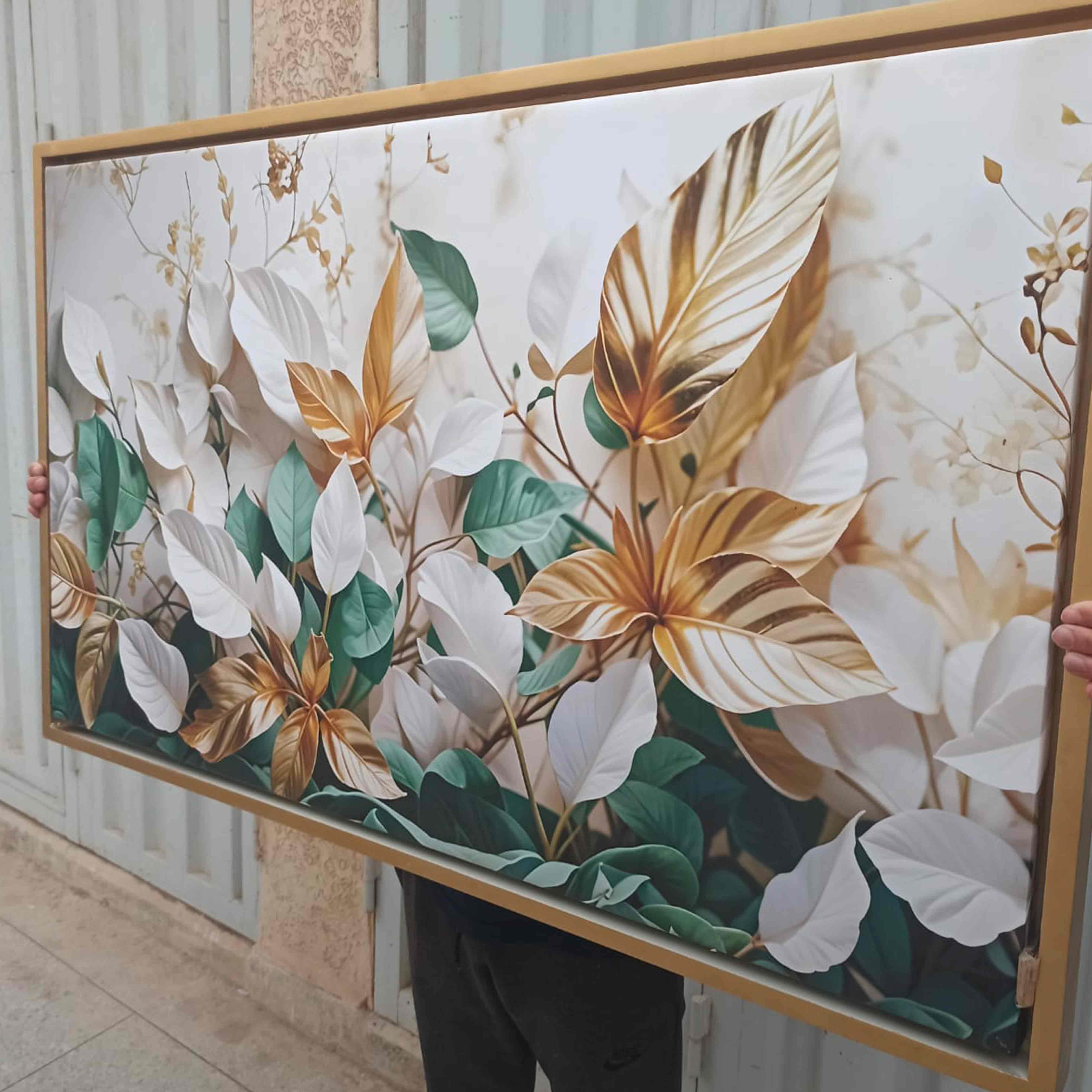 Luxe fleur verte et dorée - Cadre américain - Planet House