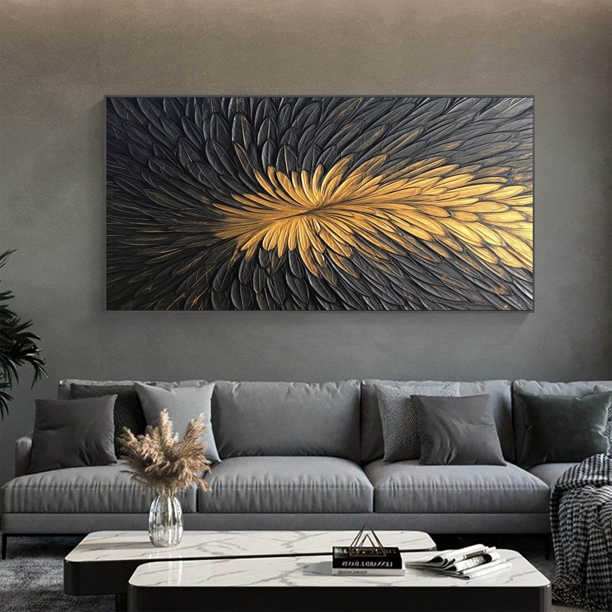 Black gold plumes- Cadre américain - Planet House
