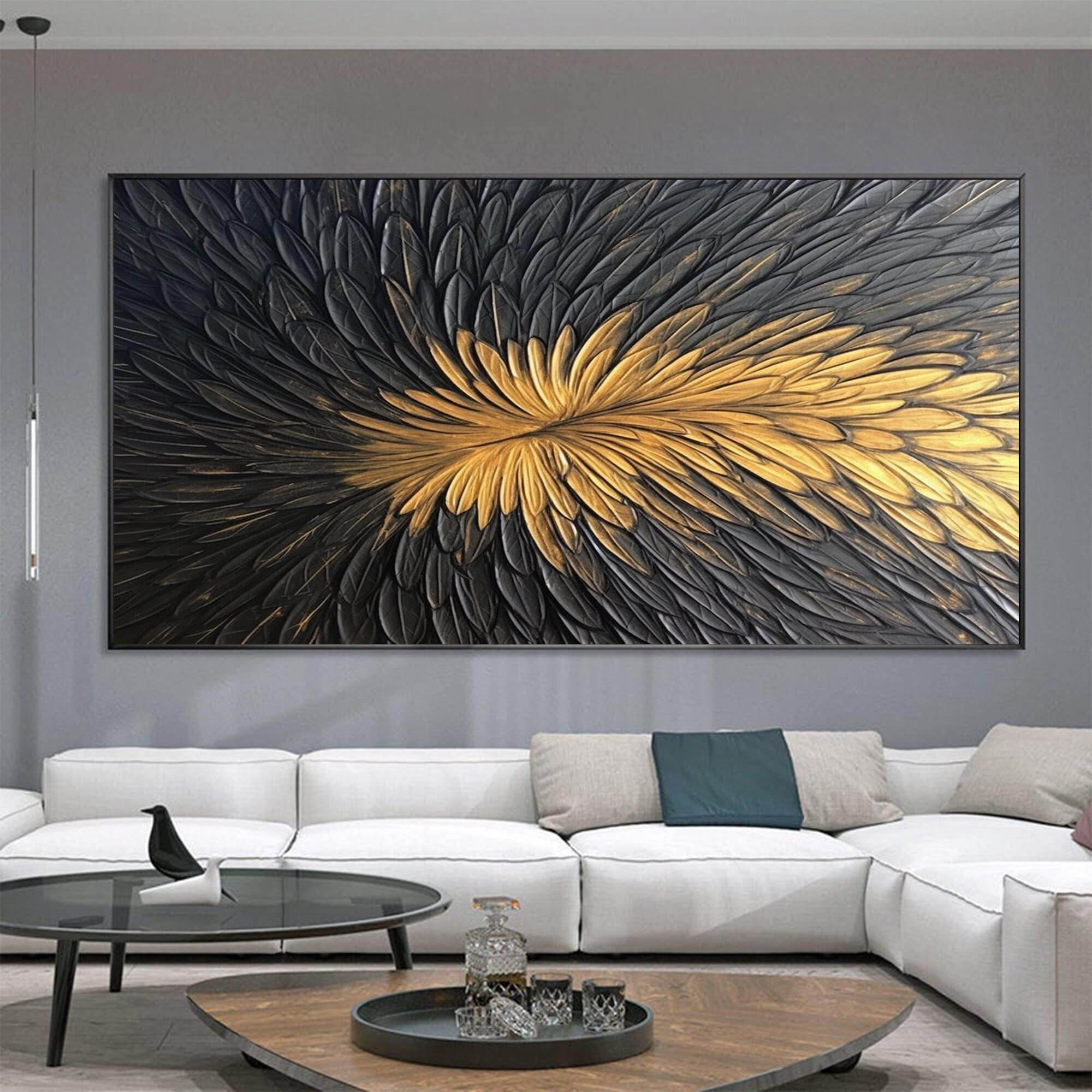 Black gold plumes- Cadre américain - Planet House
