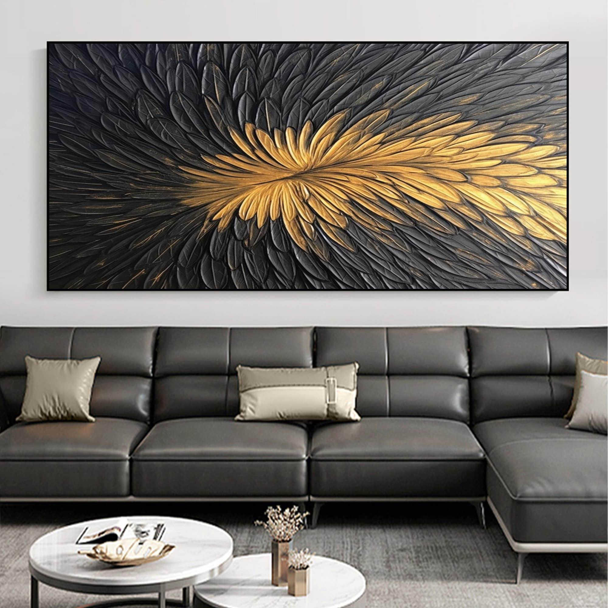 Black gold plumes- Cadre américain - Planet House