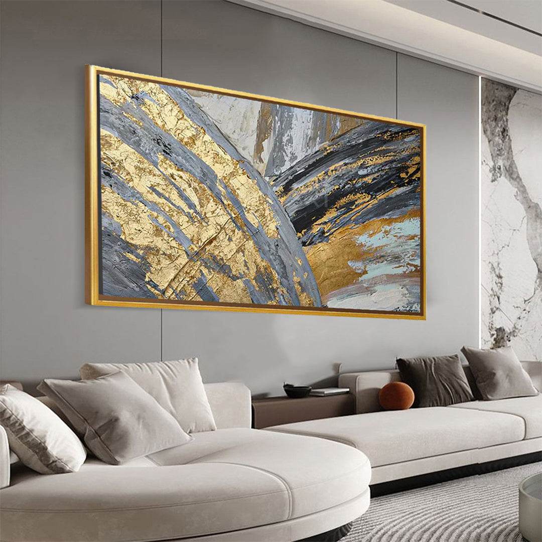 Tableau luxe Éclipse Dorée - Cadre américain - Planet House